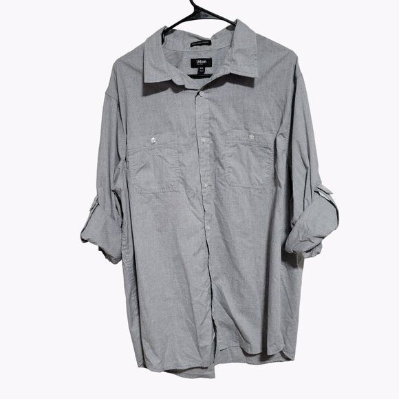 Urban Pipeline Button Front Shirt Mens Size XXL Roll Tab Button Sleeves - Picture 1 of 8